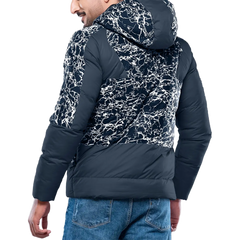 Karter Men's Navy Blue Hooded Duck Down Jacket - Insulated Puffer Jacket