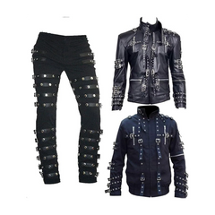 King Singer Michael Jackson Concert "Bad" Cosplay Complete Costume & Jacket