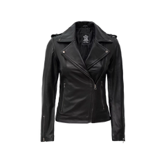 Kirsten Women's Black Leather Moto Jacket