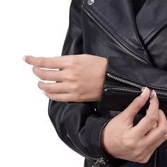 Kirsten Women's Black Leather Moto Jacket