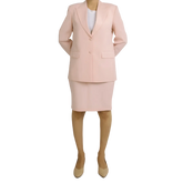 Lea Women's Light Pink Regular Fit Skirt Suit