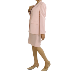 Lea Women's Light Pink Regular Fit Skirt Suit