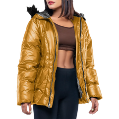 Lexie Duck Down Gold Insulated Puffer Jacket for Women