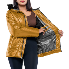 Lexie Duck Down Gold Insulated Puffer Jacket for Women