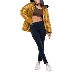 Lexie Duck Down Gold Insulated Puffer Jacket for Women