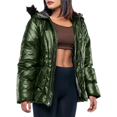 Lexie Duck Down Green Insulated Puffer Jacket for Women