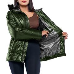 Lexie Duck Down Green Insulated Puffer Jacket for Women
