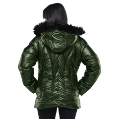 Lexie Duck Down Green Insulated Puffer Jacket for Women