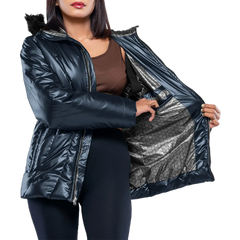 Lexie Duck Down Navy Blue Insulated Puffer Jacket for Women