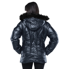 Lexie Duck Down Navy Blue Insulated Puffer Jacket for Women