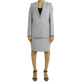 Lisa Women's Grey Regular Fit Skirt Suit