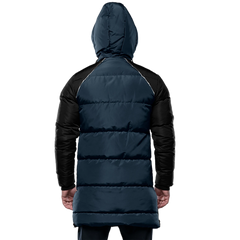 Lonnie Men's Blue & Black Hooded Puffer Coat - Parka Style