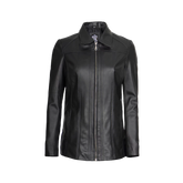 Marsha Women's Leather Black Car Coat