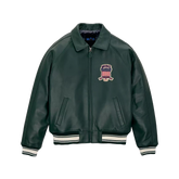 Men’s Avirex Green Bomber American Flight Jacket 100% Real Leather Jacket