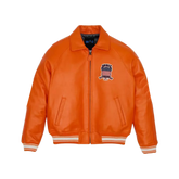 Men’s Avirex Orange Bomber American Flight Jacket 100% Real Leather Jacket