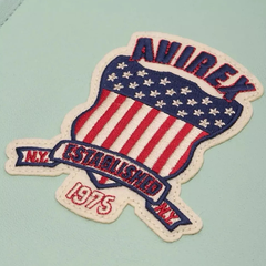 Men’s Avirex White Bomber American Flight Jacket 100% Real Leather Jacket