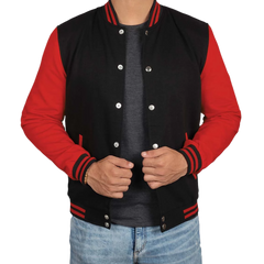 Men Baseball Red and Black Varsity Jacket - Limited Stock