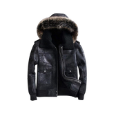 Men’s Black B3 RAF Flight Bomber Aviator Real Sheepskin Shearling Leather Jacket