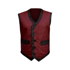 Men’s Handmade Gangster Eagle Patch Leather Vest