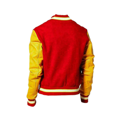 Men’s MJ Thriller Michael Jackson Red M Logo Varsity Letterman Jacket