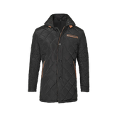 Men's Black 3/4 Length Quilted Coat