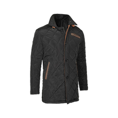 Men's Black 3/4 Length Quilted Coat