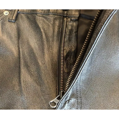 Men's 5 POCKETS Biker Jeans Real Black Casual Lambskin Leather Levi's Style Pants