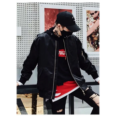 Men's Angel Wings Jacket Hip Hop Gold Thread Embroidery Wings