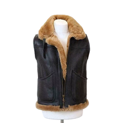 Men's Aviator RAF B3 Real Shearling Bomber Flying Vest