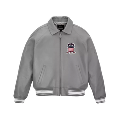 Men's Avirex Gray Real Bomber American Flight Jacket 100% Real Leather Jacket