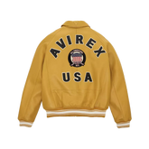 Men's Avirex Yellow Real Bomber American Flight Jacket 100% Real Leather Jacket