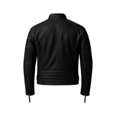 Men's Black Cafe Racer Leather Jacket