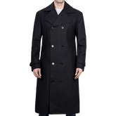 Men's Black Double Breasted Wool Peacoat