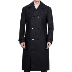 Men's Black Double Breasted Wool Peacoat