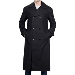 Men's Black Double Breasted Wool Peacoat