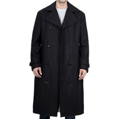 Men's Black Double Breasted Wool Peacoat