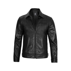 Men's Black Harrington Classic Leather Jacket