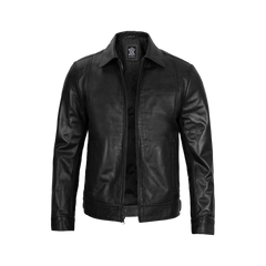 Men's Black Harrington Classic Leather Jacket