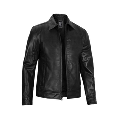 Men's Black Harrington Classic Leather Jacket