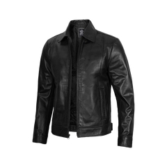 Men's Black Harrington Classic Leather Jacket