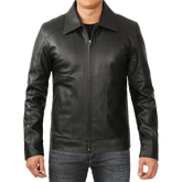 Men's Black Harrington Vintage Leather Jacket