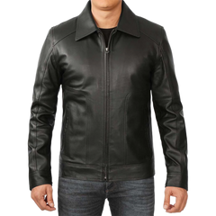 Men's Black Harrington Vintage Leather Jacket