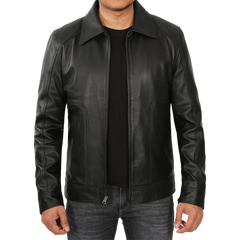Men's Black Harrington Vintage Leather Jacket