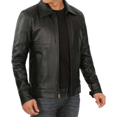 Men's Black Harrington Vintage Leather Jacket