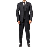 Men's Black Pinstripe 3-Piece Suit – Thomas Peaky Style Formal Outfit