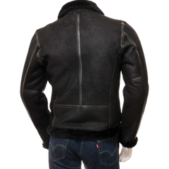 Men’s Black Shearling Biker Jacket