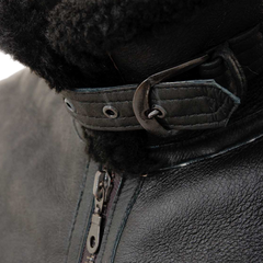 Men’s Black Sheepskin Aviator Jacket