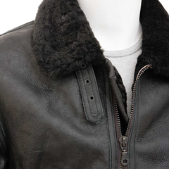Men’s Black Sheepskin Aviator Jacket