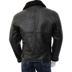 Men’s Black Sheepskin Aviator Jacket