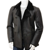 Men’s Black Sheepskin Peacoat